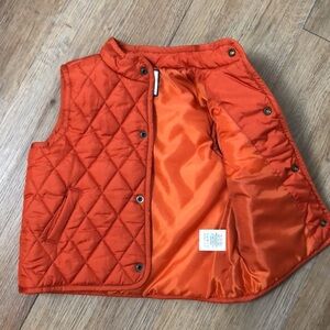 Janie and Jack unisex Fall orange puffer vest 18-24 month